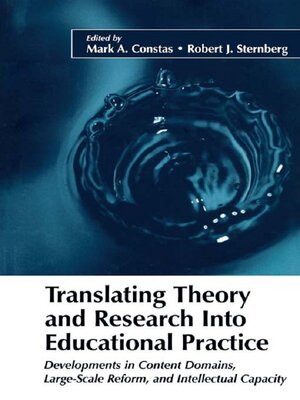 cover image of Translating Theory and Research Into Educational Practice